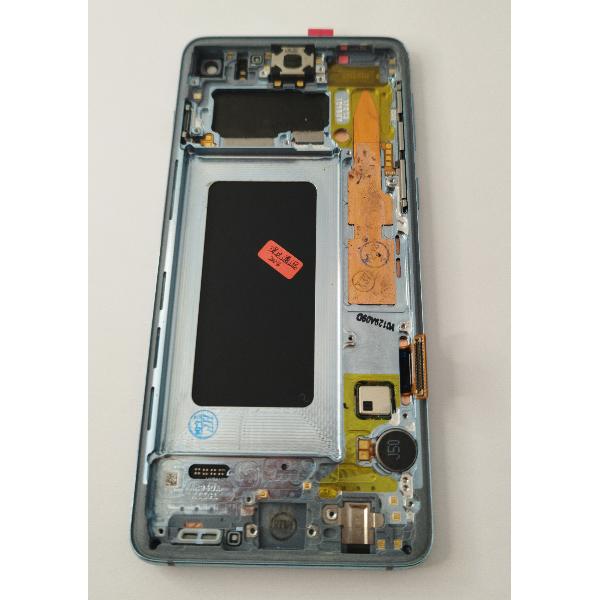 Pantalla lcd para Samsung Galaxy S10 G973f mas tactil negro con marco azul calidad premium