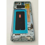 Pantalla para Samsung Galaxy S10 Plus G975f mas tactil negro con marco azul calidad premium