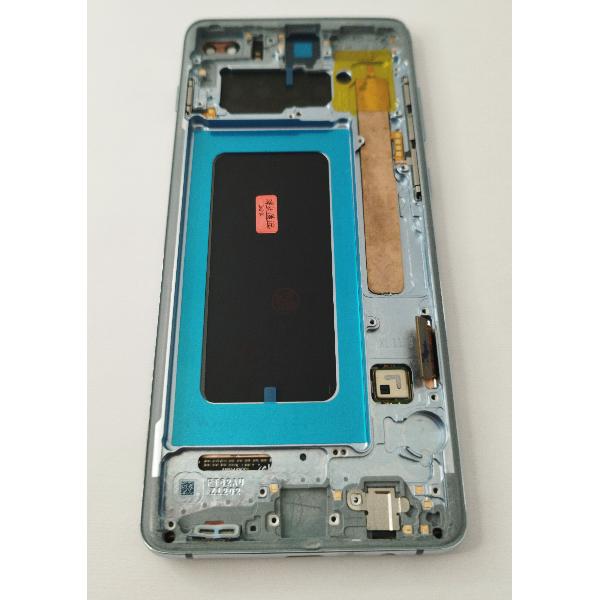 Pantalla para Samsung Galaxy S10 Plus G975f mas tactil negro con marco azul calidad premium