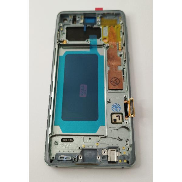 Pantalla lcd para Samsung Galaxy S10 G973f mas tactil negro con marco verde calidad premium
