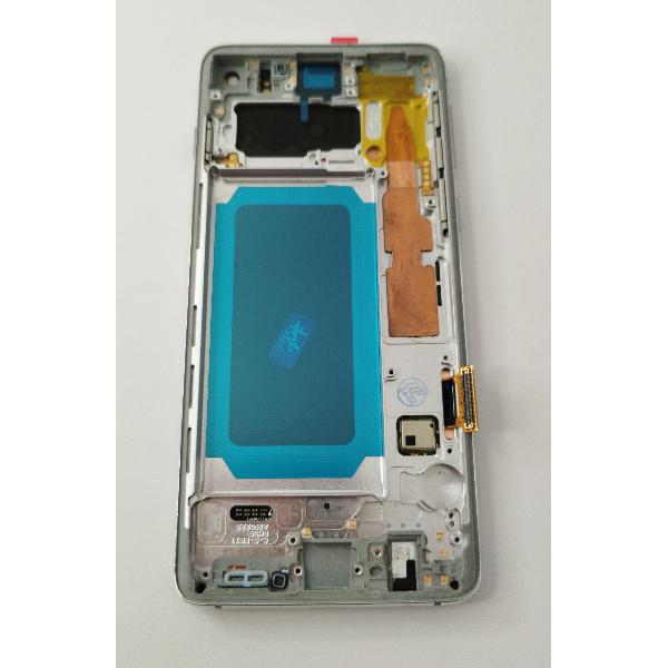 Pantalla lcd para Samsung Galaxy S10 G973f mas tactil negro con marco plateado calidad premium