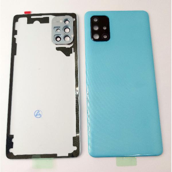 Tapa trasera o tapa bateria azul para Samsung Galaxy A71 A715 mas lente de camara