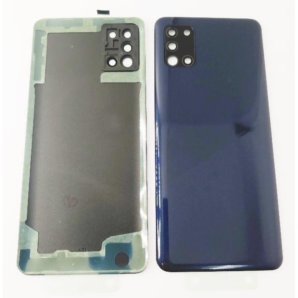 Tapa trasera o tapa bateria azul para Samsung Galaxy A31 A315F con lente de camara