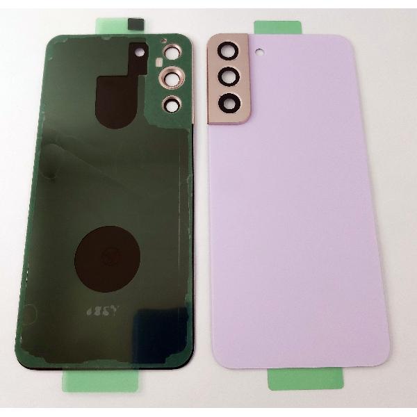 Tapa trasera o tapa bateria morada para Samsung Galaxy S22 Plus con lente de camara
