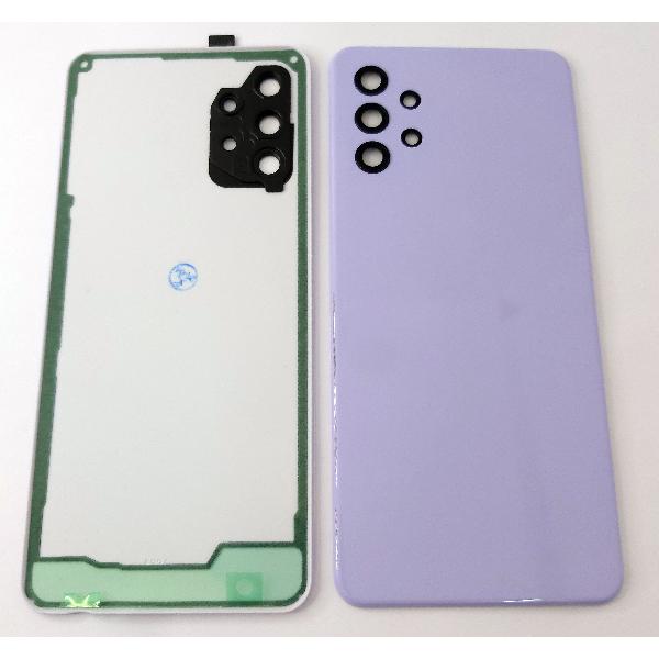 Tapa trasera o tapa bateria morada para Samsung Galaxy A32 5G A326 con lente de camara