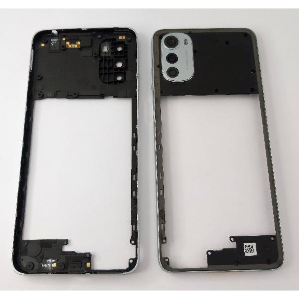 Carcasa o marco central plata para Motorola Moto E32s