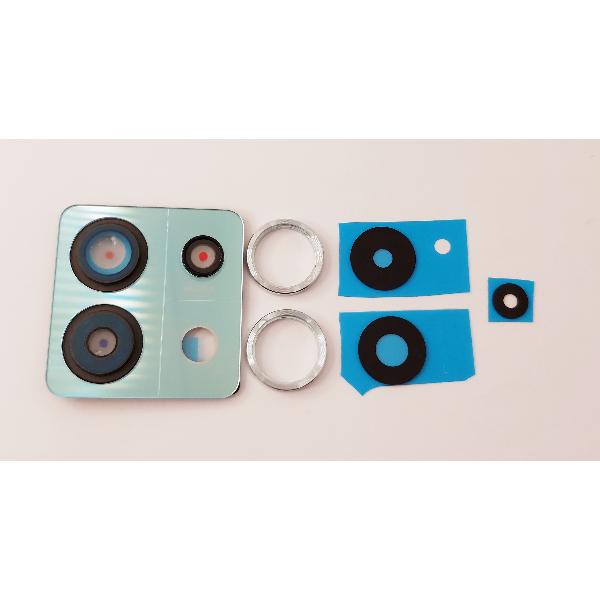 Lente de camara con marco azul para Xiaomi Redmi Note 13 Pro 5G calidad premium
