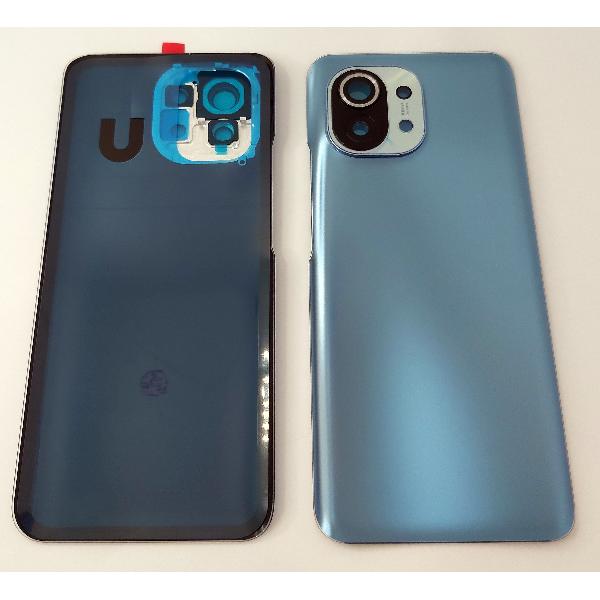 Tapa trasera o tapa bateria azul para Xiaomi Mi 11 con lente de camara