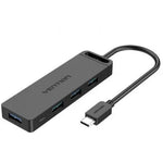 Hub USB Tipo-C Vention TGKBF/ 4xUSB/ 1xMicroUSB PD/ 1m - PixelPlaza