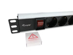 Regleta alimentacion Equip rack 19 pulgadas 1u 8 tomas 3500w cable 1.8m interruptor aluminio