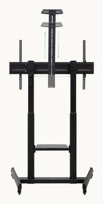 Soporte de Suelo Inclinable con Ruedas TooQ FS20406HM-B para TV de 60-100"/ hasta 120kg