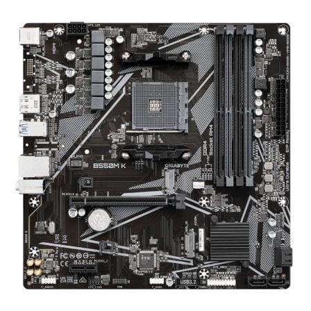 Placa Base Gigabyte B550M K Socket AM4/ DDR4/ PCIe 4.0/ Micro ATX - PixelPlaza