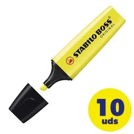 Caja de Marcadores Fluorescentes Stabilo Boss Original/ 10 unidades/ Amarillos - PixelPlaza