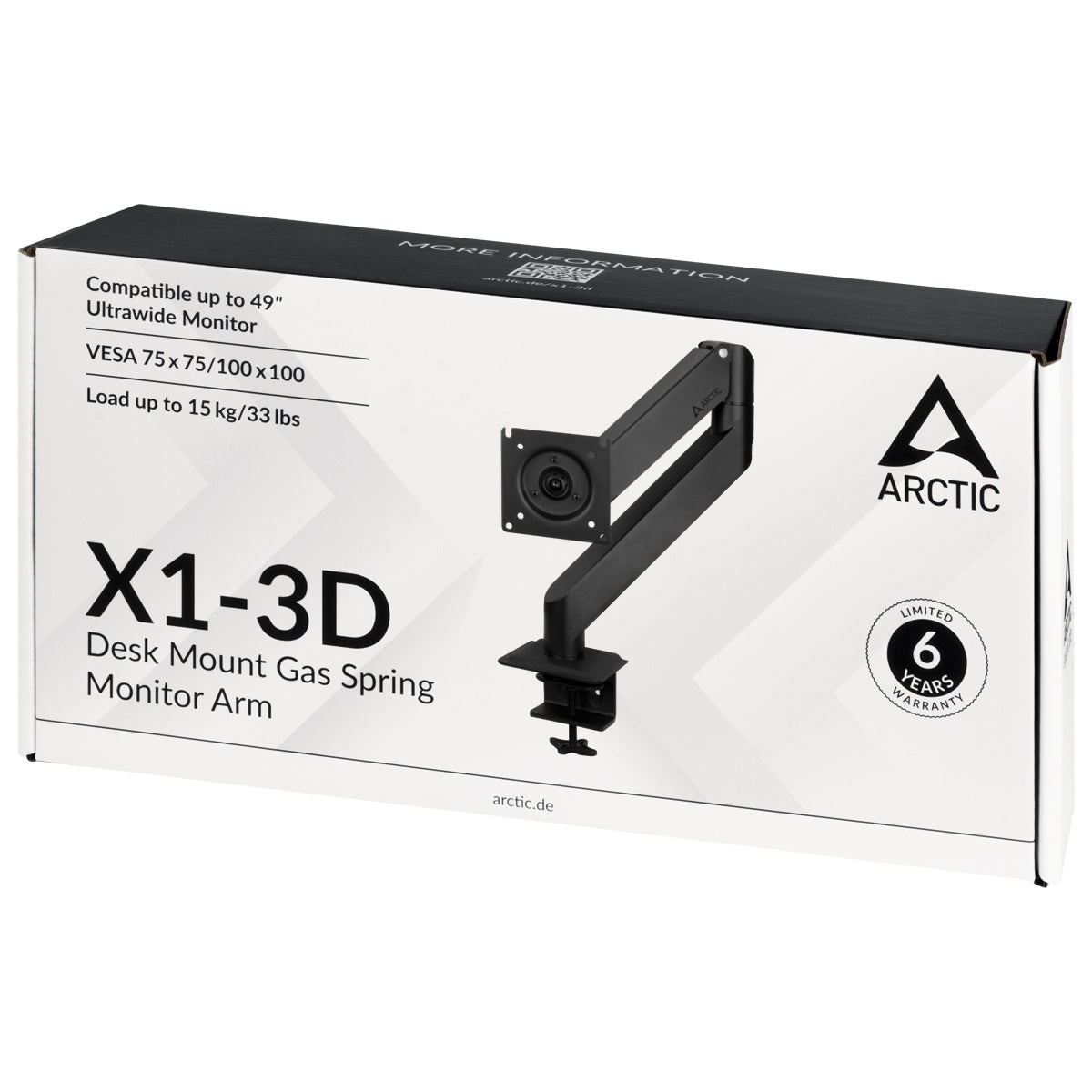 Soporte de Mesa para Monitor Arctic X1-3D/ Giratorio/ Inclinable/ hasta 15kg