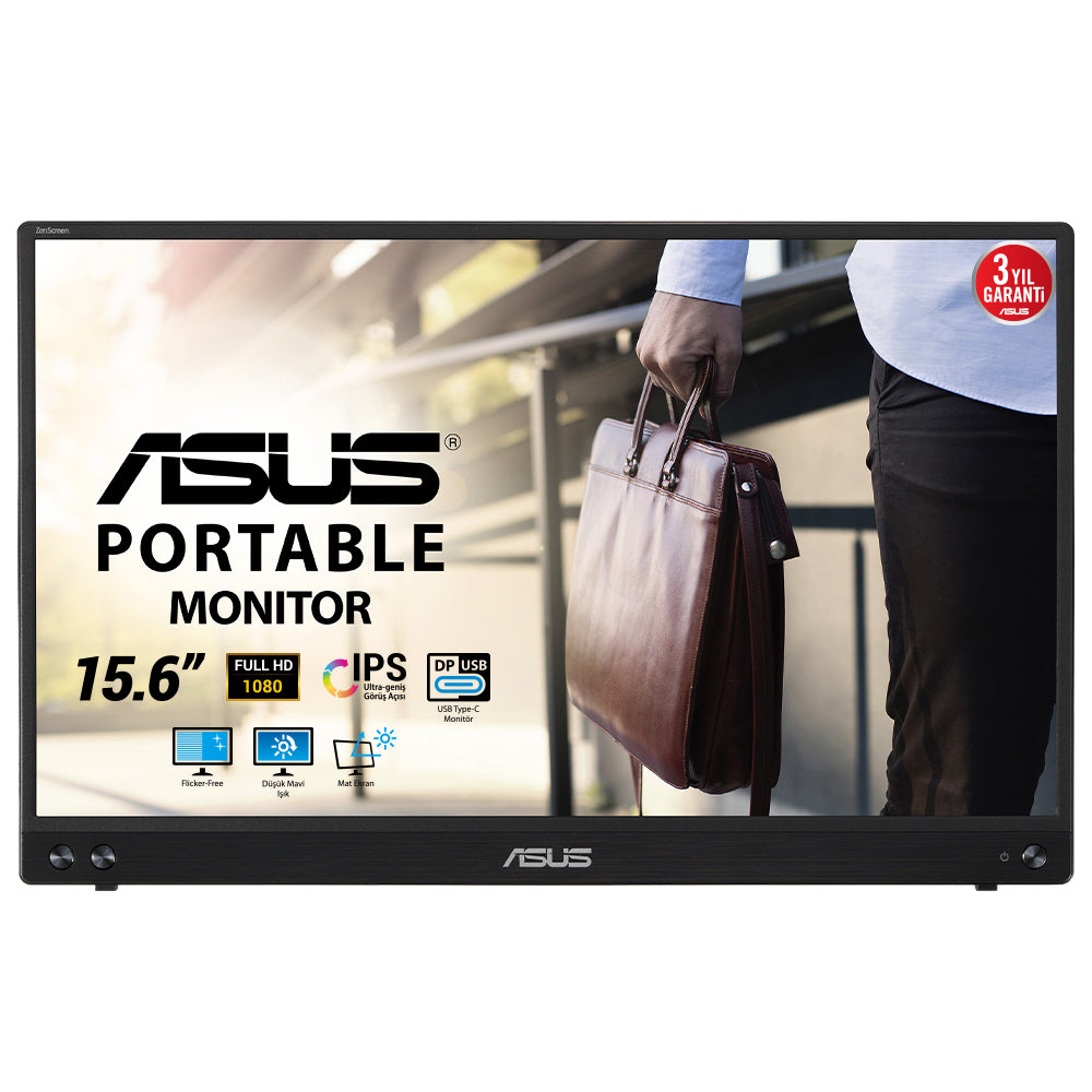 Monitor Portátil ASUS ZenScreen MB16ACV 15.6"/ Full HD/ Negro