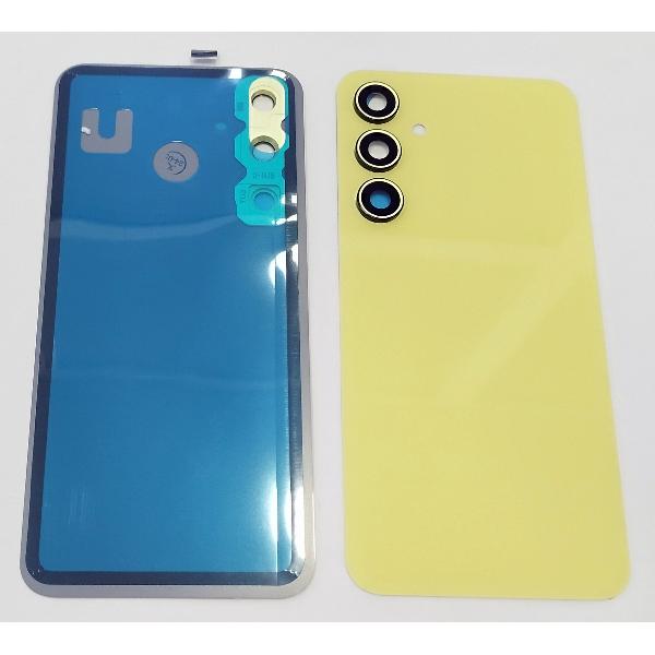 Tapa trasera o tapa bateria amarilla para Samsung Galaxy A35 con lente de camara