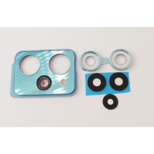 Cristal de camara para Xiaomi Poco X5 Pro 5G con marco azul calidad premium