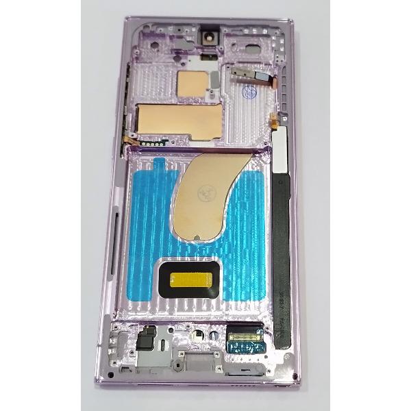 Pantalla lcd para Samsung Galaxy S23 Ultra S918B mas tactil negro con marco morado calidad premium
