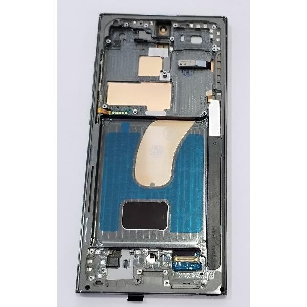Pantalla lcd para Samsung Galaxy S23 Ultra S918B mas tactil negro con marco verde calidad premium