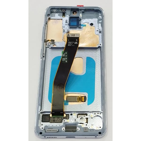 Pantalla lcd para Samsung Galaxy S20 G980F mas tactil negro con marco azul calidad premium