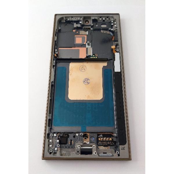 Pantalla lcd para Samsung Galaxy S24 Ultra S928 mas tactil negro con marco amarillo calidad premium