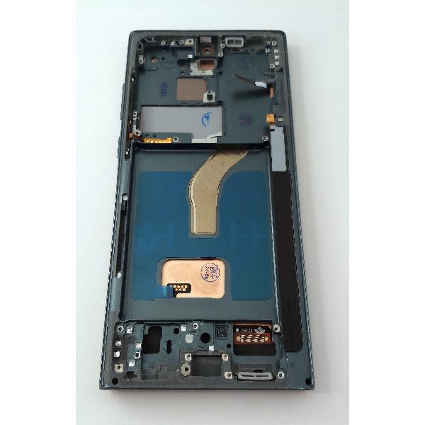Pantalla lcd para Samsung Galaxy S22 Ultra S908 mas tactil negro con marco verde calidad TFT