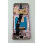 Pantalla lcd para Samsung Galaxy S20 G980F mas tactil negro con marco rosa calidad Oled