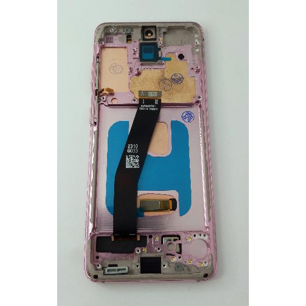 Pantalla lcd para Samsung Galaxy S20 G980F mas tactil negro con marco rosa calidad Oled