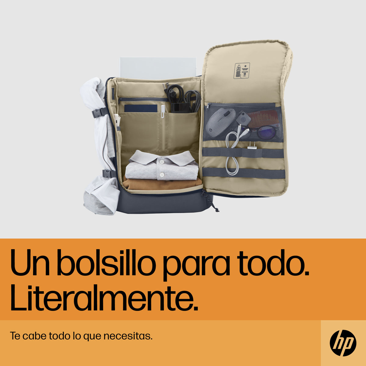 Mochila para portátil Hp travel de 15.6 pulgadas y 25 litros gris hierro