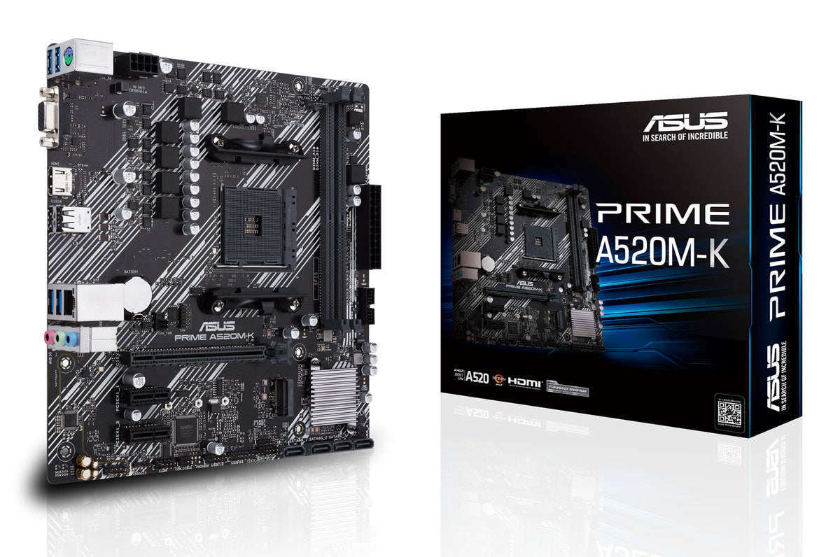 Placa base ASUS AMD prime a520m - k socket am4 DDR4 x2 max 64GB 3200 mhz d - sub HDMI mATX