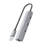 Hub USB Aisens ASUC-4P037-GR/ 3xUSB Tipo-C/ 1xRJ45/ Gris