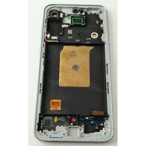 Pantalla lcd para Samsung Galaxy A55 A556 mas tactil negro con marco azul calidad Oled