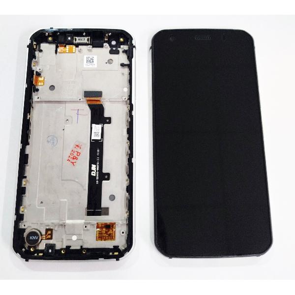 Pantalla lcd para Caterpillar Cat S52 mas tactil negro mas marco plata calidad premium