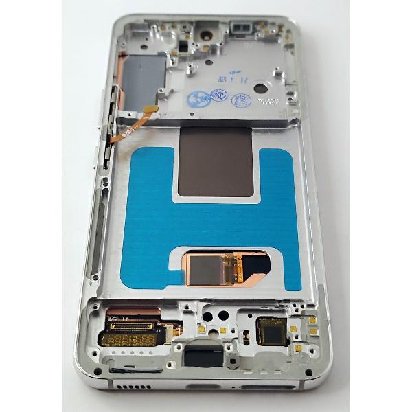 Pantalla lcd para Samsung Galaxy S22 S901 mas tactil negro con marco blanco calidad Oled