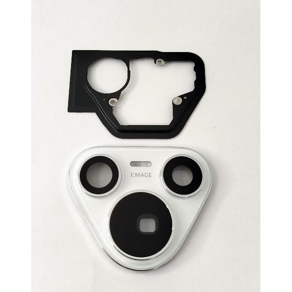Cristal de camara con marco blanco para Huawei Pura 70 calidad premium