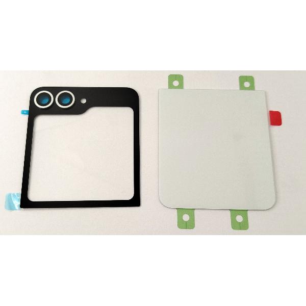 Tapa trasera o tapa bateria plata para Samsung Galaxy Z Flip 6 5G F741 mas lente de camara