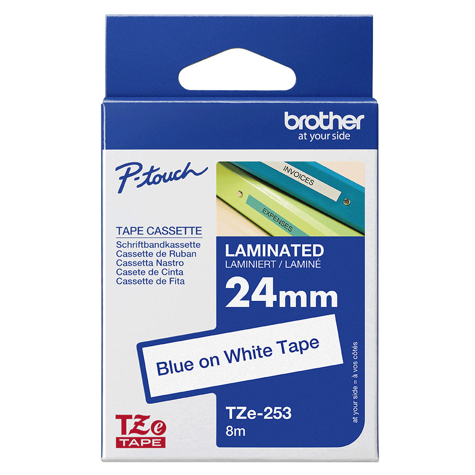 Cinta laminada Brother tze253 24mm x 8m