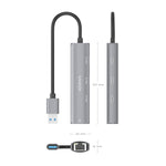 Hub USB Aisens ASUC-4P037-GR/ 3xUSB Tipo-C/ 1xRJ45/ Gris