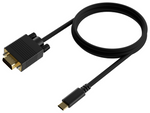 Cable Conversor Aisens A109-0692/ USB Tipo-C Macho - VGA Macho/ Hasta 27W/ 1250Mbps/ 80cm/ Negro