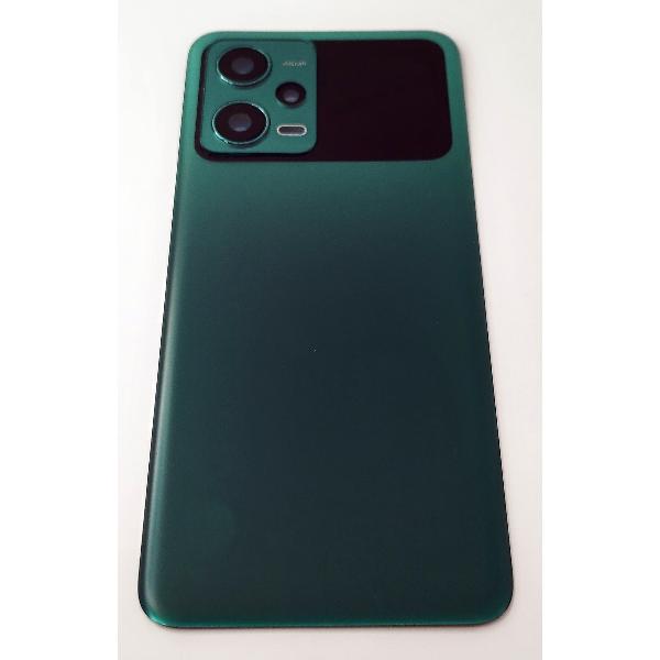 Tapa trasera o tapa bateria verde para Xiaomi Poco X5 5G con cristal de camara
