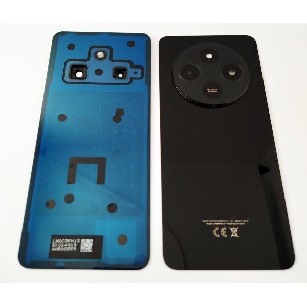 Tapa trasera o tapa bateria negra para Xiaomi Redmi 14C con cristal de camara