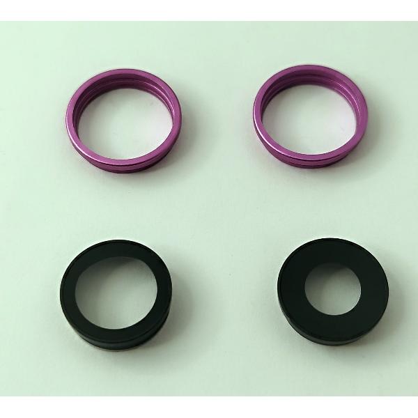Set 2 cristales de camara con marco rosa para iPhone 16 A3287 A3081 A3286 A3288 16 Plus A3290 A3082 A3289 A3291