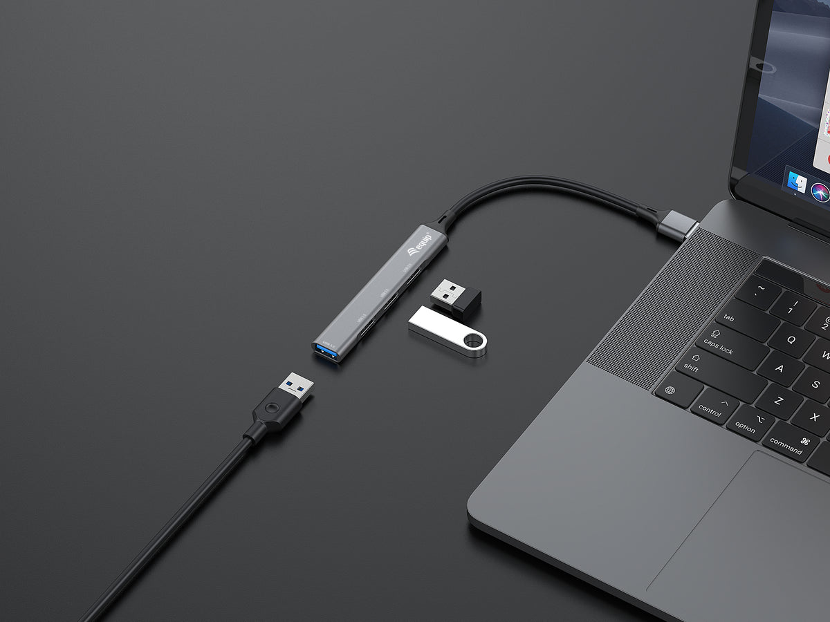 Hub USB Equip life 1 x USB 3.0 - 3 x USB 2.0 - aluminio