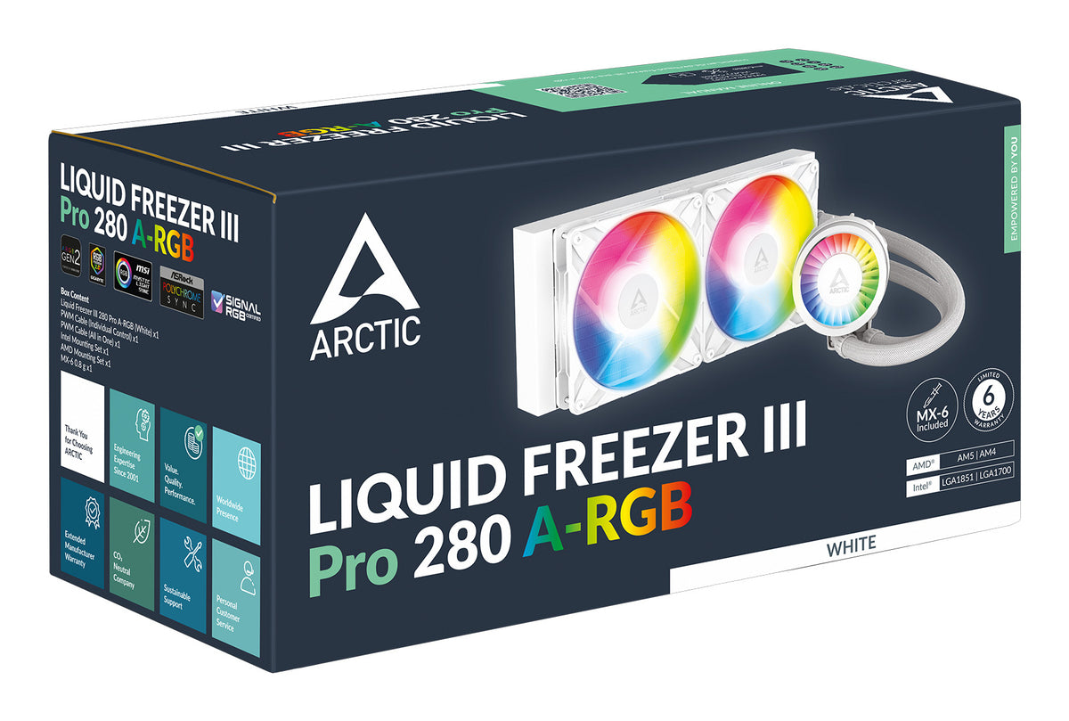 Sistema de Refrigeración Líquida Arctic Liquid Freezer III Pro 280 A-RGB/ Blanco