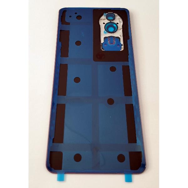 Tapa trasera o tapa bateria morada para Vivo V40 5G con cristal de camara