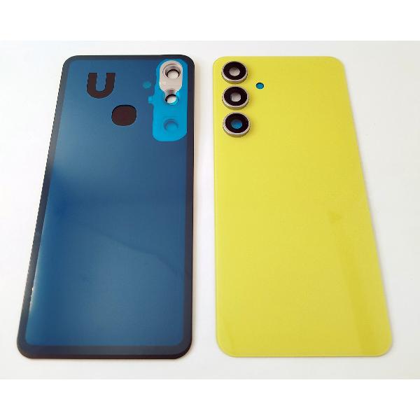 Tapa trasera o tapa bateria amarilla para Samsung Galaxy S24 FE 5G S721 con cristal de camara