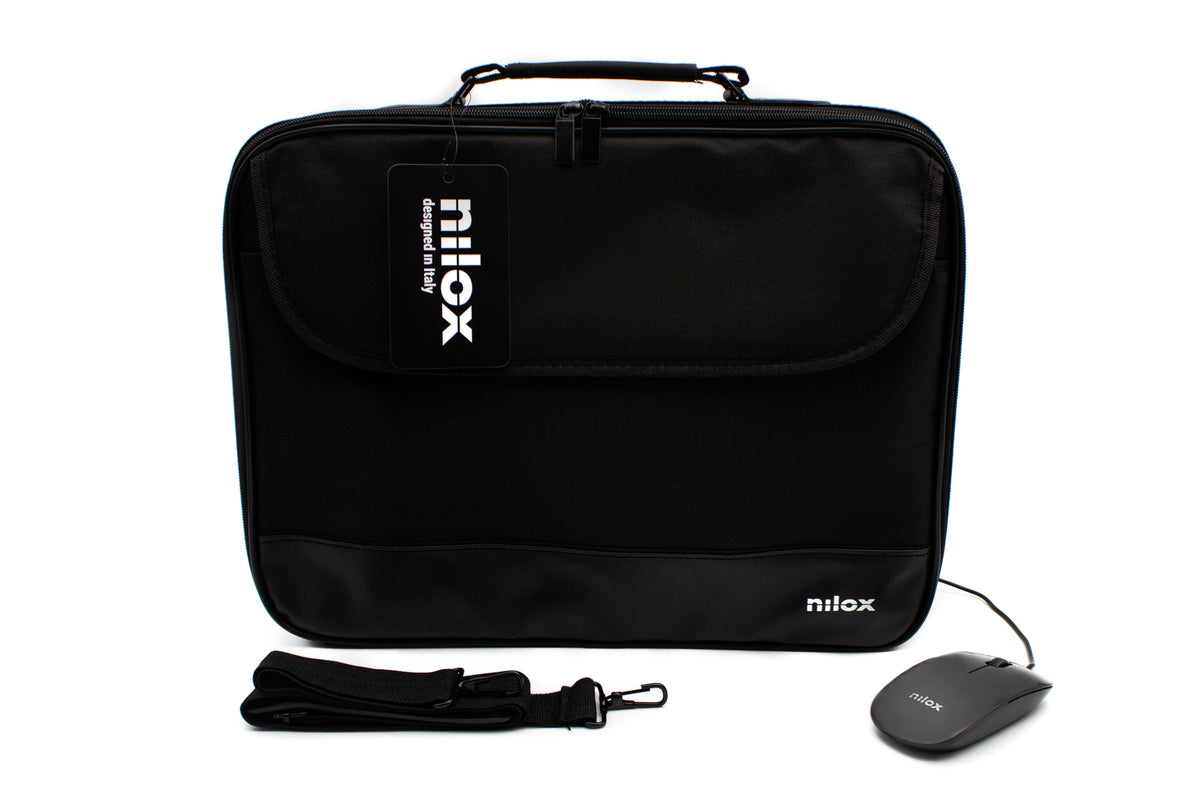 Maletin Nilox duro + mouse raton para portatil 15.6 pulgadas negro