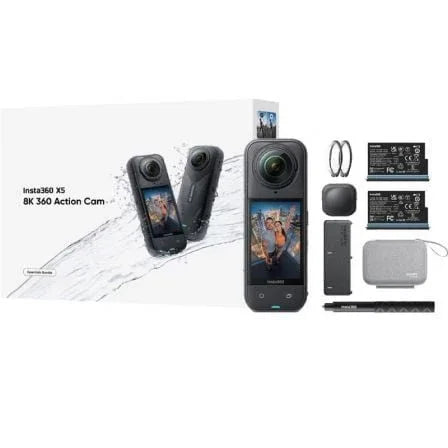 Cámara Digital Deportiva Insta360 X5 Essecial Kit/ 8K/ Ángulo de visión 360º/ Negra - PixelPlaza