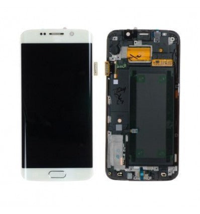 Samsung Galaxy S6 Edge G925F pantalla + táctil blanco + carcasa frontal service pack