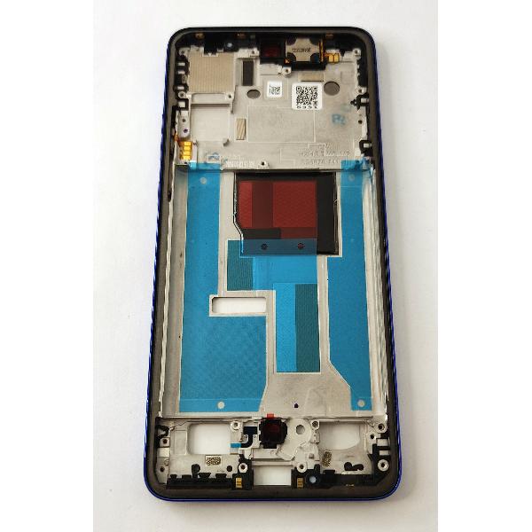 Carcasa o marco central azul con piezas pequeñas para Motorola Moto Edge 50 Neo